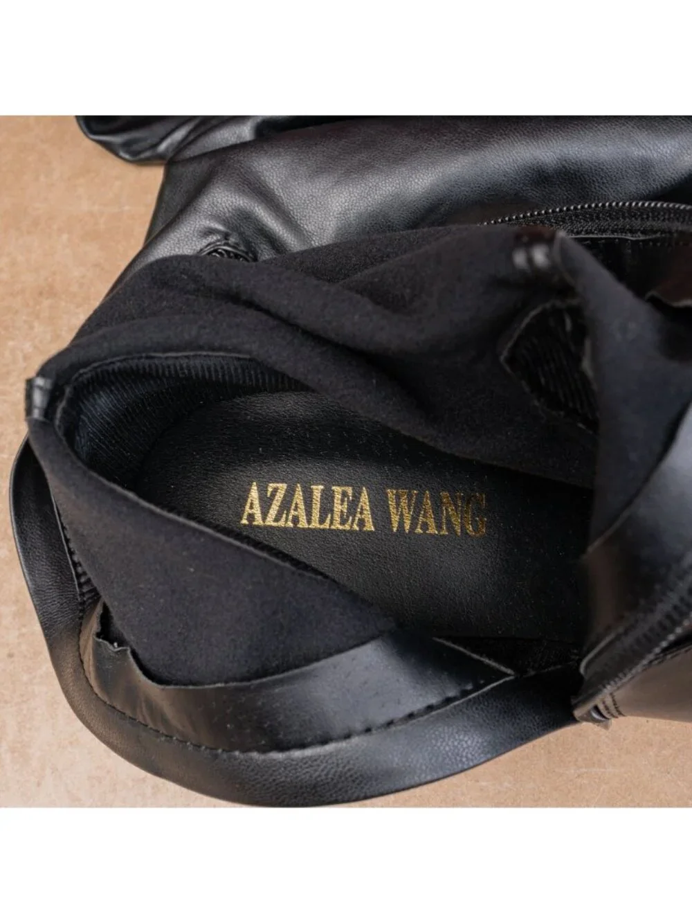 Azalea Wang Wmn Black Vegan Leather Platform Festival Party Boots 10US EUR41
